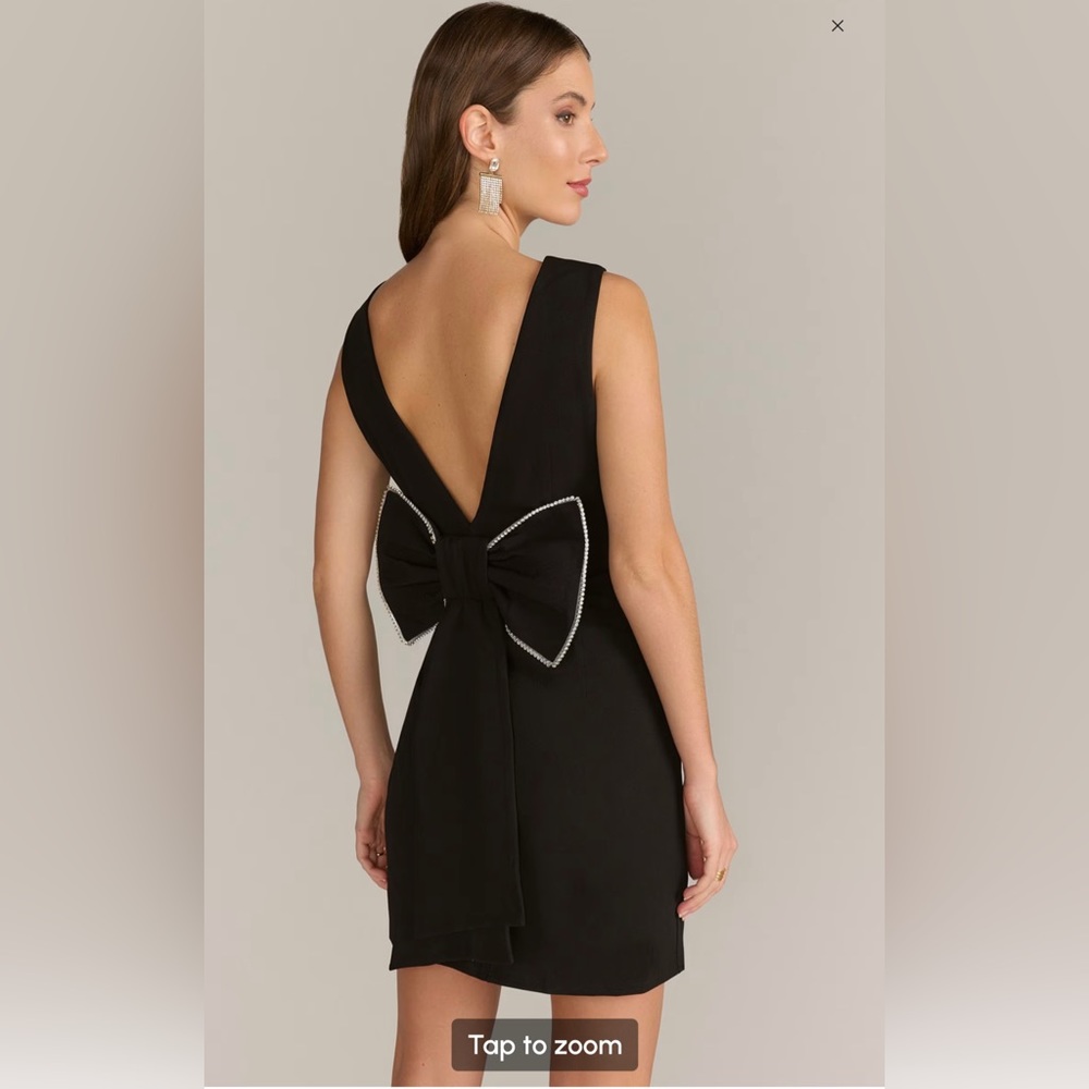 Black bow tie mini dress